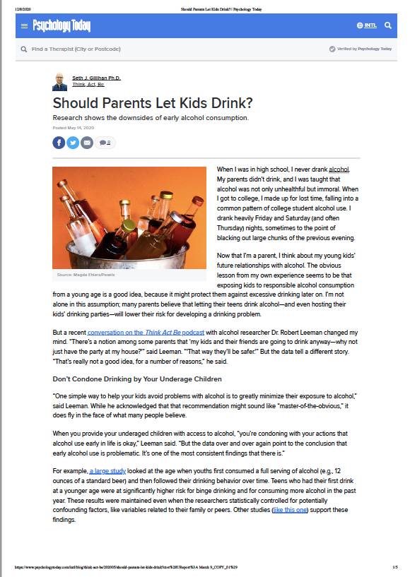 Should Parents Let Their Kids Drink?